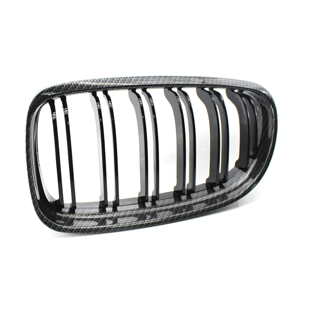 A Pair Car Front Bumper Grill For BMW E90 E91 3 Series 320i  325i 328i 330i 2009-2012 Carbon Fiber Look Front Kidney Grille