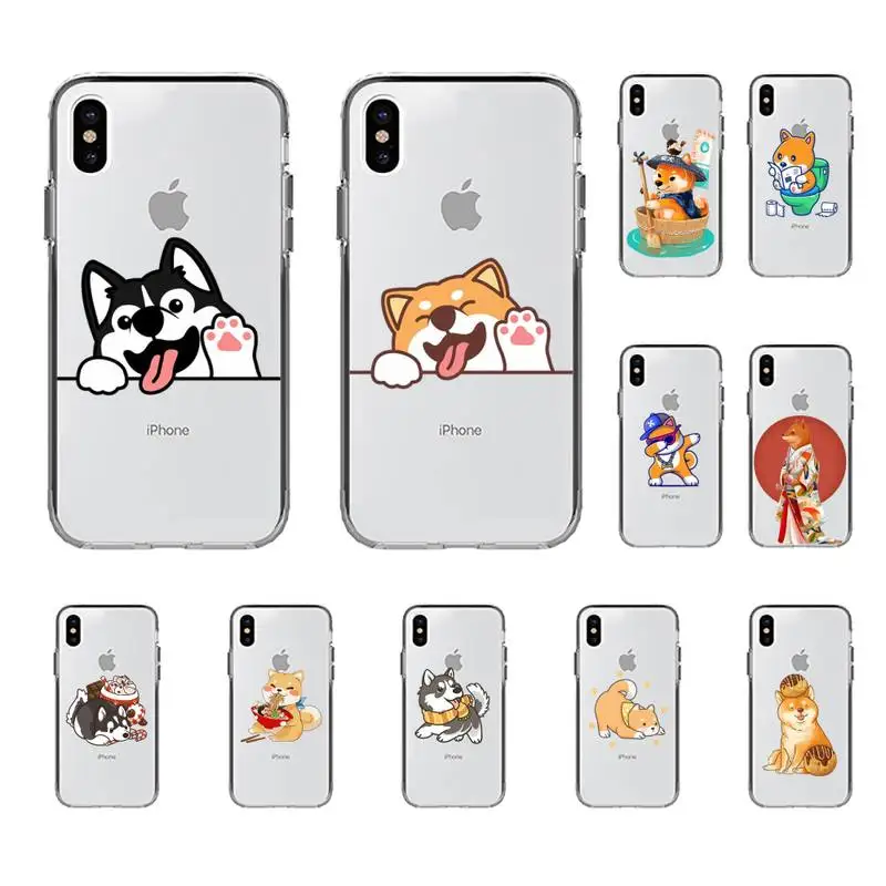 Cute Cartoon Animal Shiba Inu and Husky Corgi Phone Case for iphone 13 11 12 pro XS MAX 8 7 6 6S Plus X 5S SE 2020 XR case