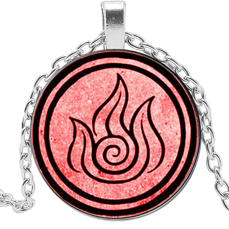 New Avatar The Last Airbender Necklace Kingdom Jewelry Aviation Nomad Fire And Water Tribe Pendant Glass Dome Necklace