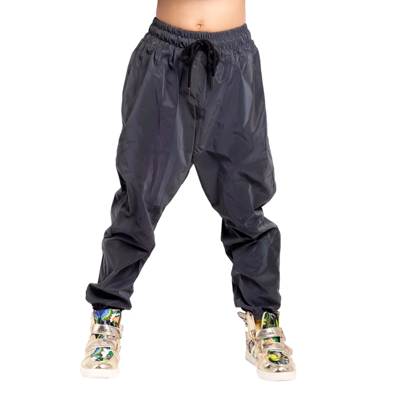 

2021 Kids Adult Reflective Personality Casual Spring Aummer Trousers loose Performance Dance Costume harem hip hop pants