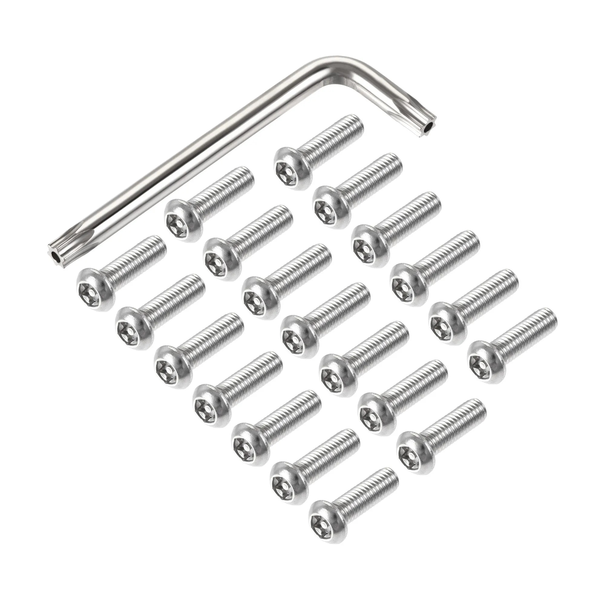 

uxcell 20pcs M6x20mm Torx Security Machine Screw Pan Head Screws with T30 L-Type Wrench