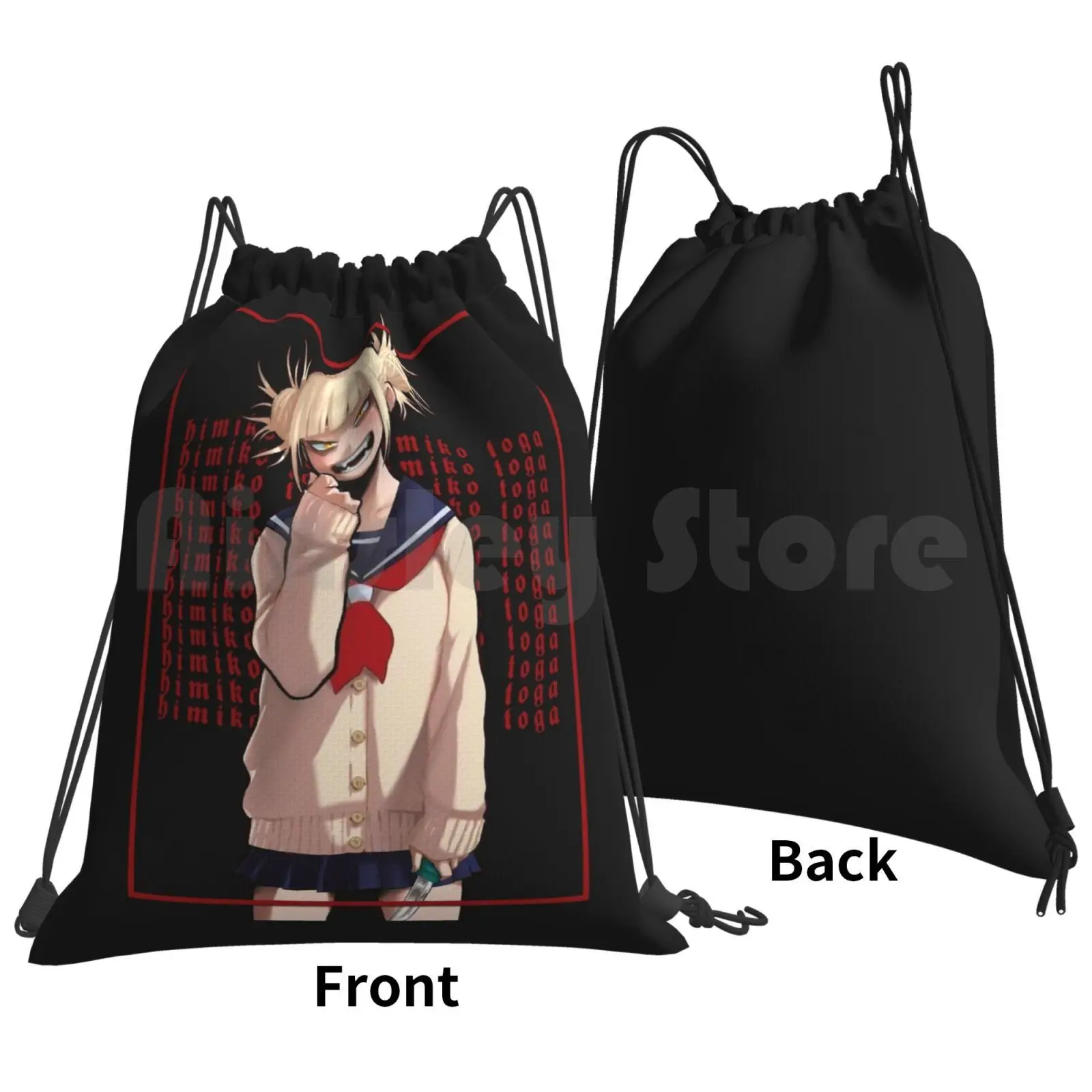 Himiko Toga Backpack Drawstring Bags Gym Bag Waterproof Himiko Toga Boku No Hero Academia Bnha Mha Anime Yandere Kawaii