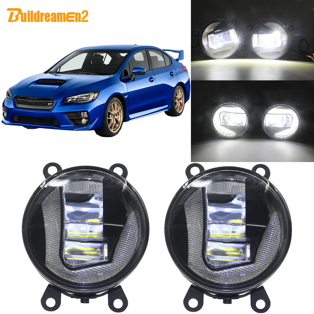 

Buildreamen2 For Subaru WRX STI 2015 2016 Car Accessories LED Projector Fog Light + Daytime Running Light DRL White H11 12V