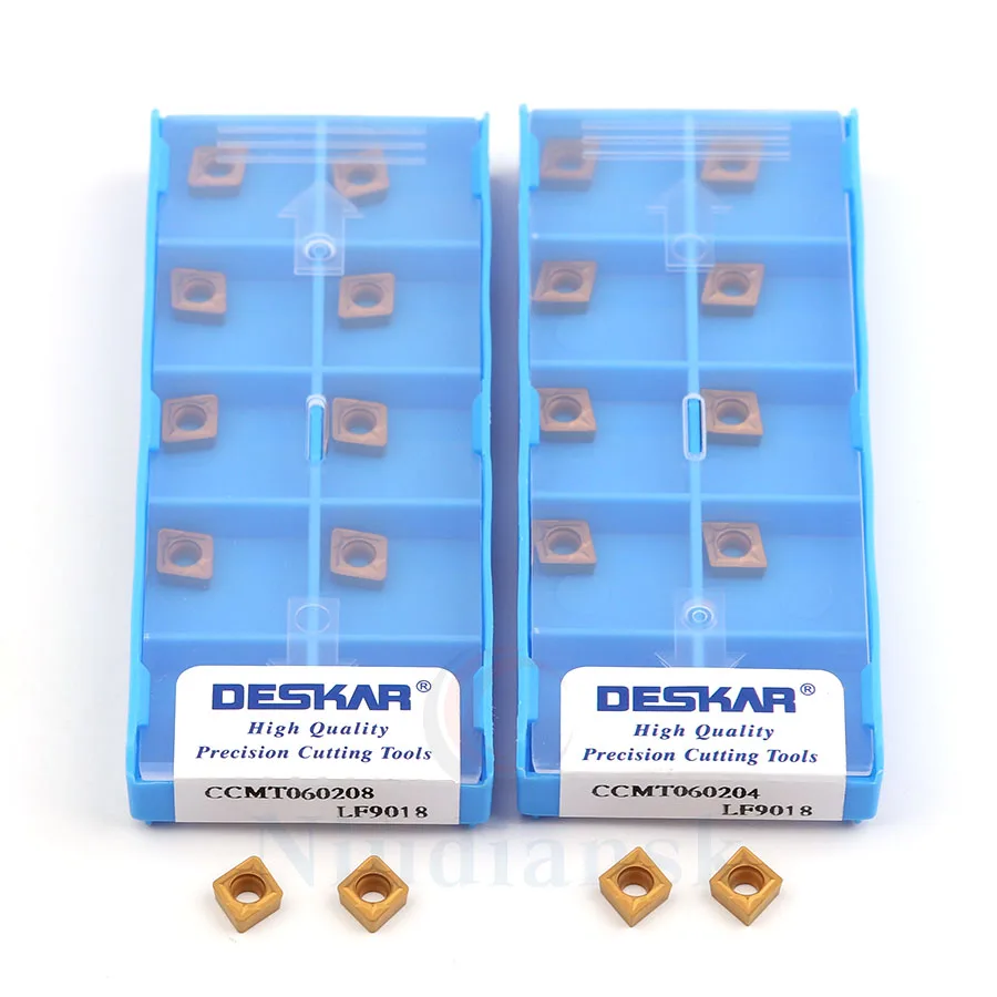 CCMT060204 CCMT060208 LF9018 insertos de carburo de torneado externo de alta calidad insertos de torneado de torno CNC para piezas de acero. 10 Uds.