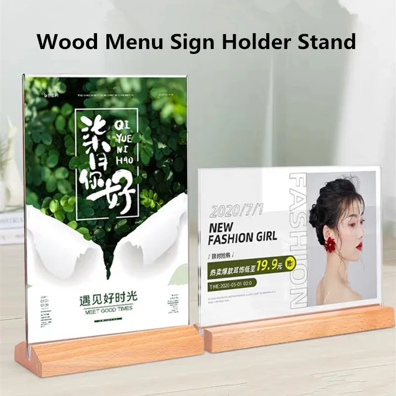 

A4 Acrylic Picture Photo Holder Frames Table Menu Sign Holder Stand Portrait Style Ad Frames Table Numbers Display For Wedding