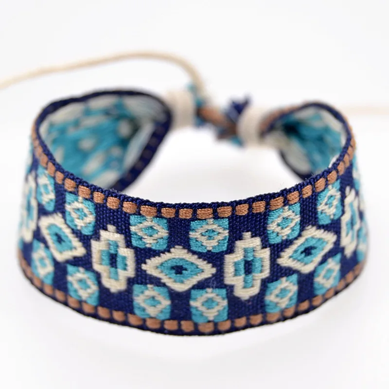 Ethnic Style Fashion Hand-woven bracelets Jacquard Simple Fashion Brand Cotton And Linen Bracelets #XL004