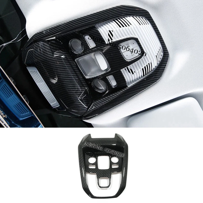 

ABS Carbon fiber For Peugeot 3008 GT 5008 2017-2020 Accessories Car front reading Lampshade panel Cover Trim Car styling 1PCS