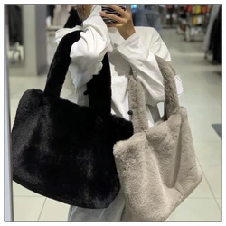 New Design Plush Women's Handbag European Fashion Girls Fur Bag Ladies One Shoulder Messenger Bag Tote Bag for Women 2020 Sac