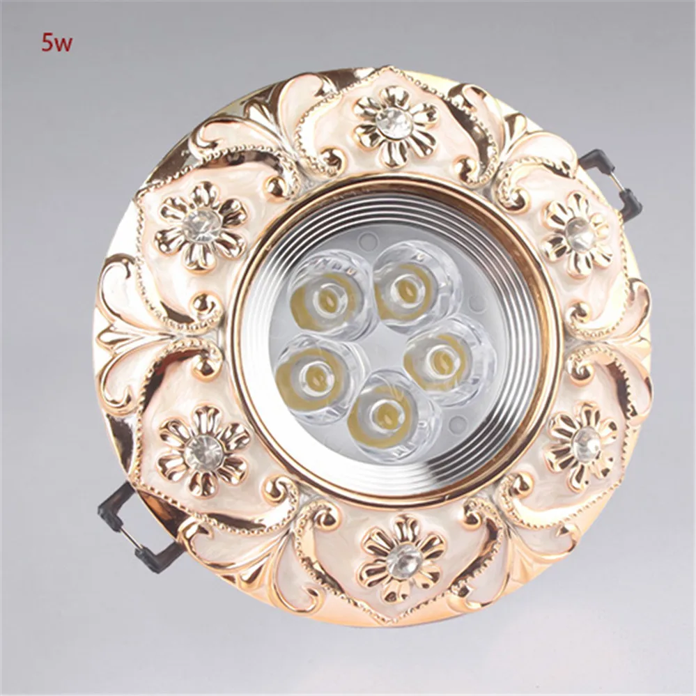 European Style Resin Lace Diamond Led Cob Ceiling Lamp 5W 7W 110V 220V For Hallway Living Room Interior Loft Recessed Spotlight