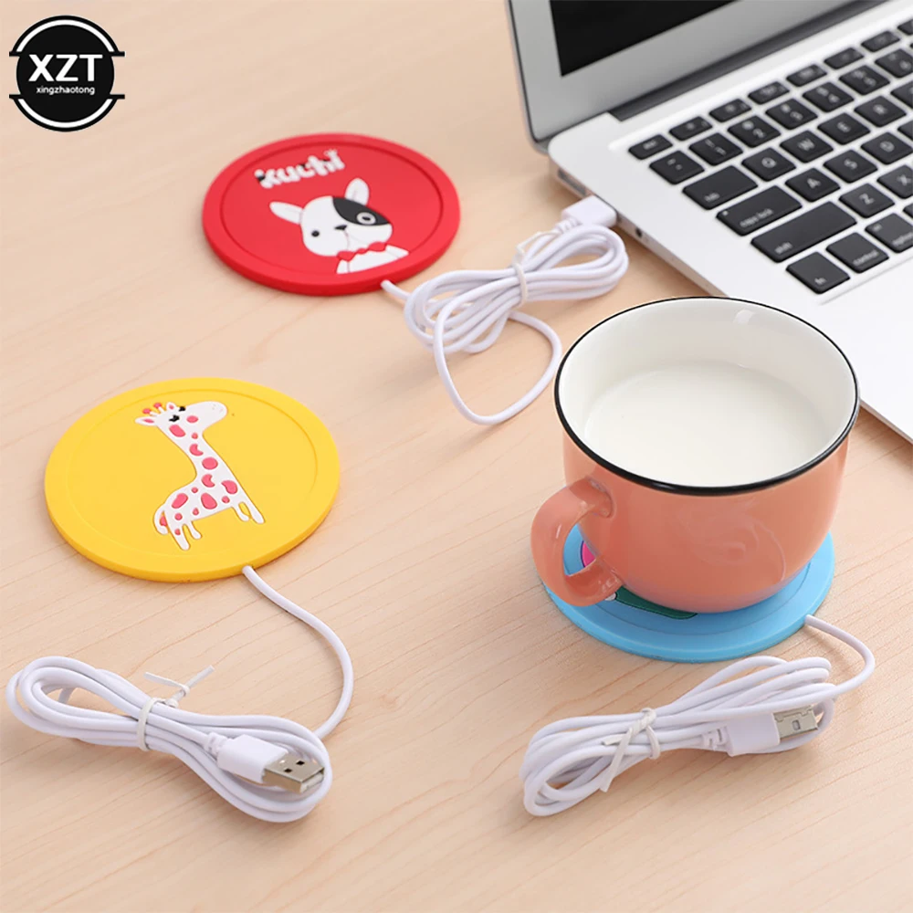 USB Power Supply Warmer Heating Cup Mat Pad Coasters for Office Gadget Cartoon USB Milk Tea Water Cup Mat Non-slip Mat