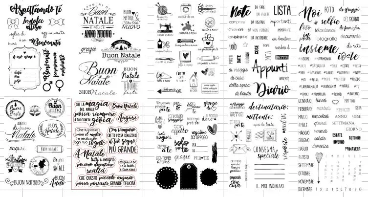 Italian words Transparent Clear Stamps for DIY Scrapbooking/Card Making Fun Decoration Supplies  A0067