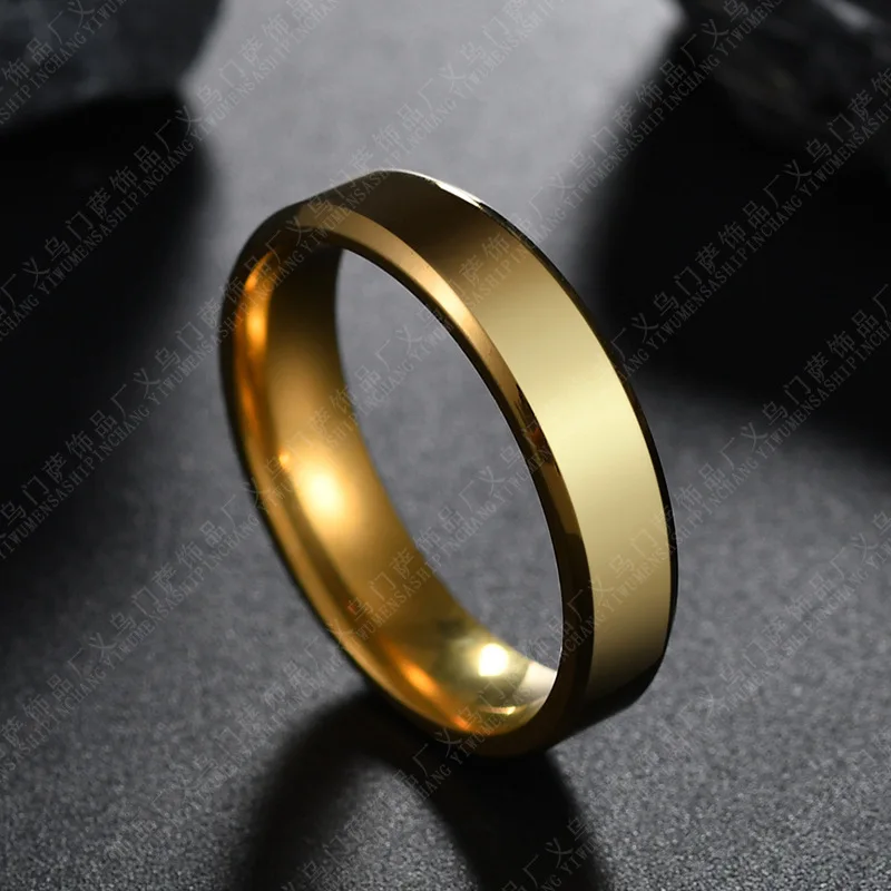 Custom Name Engrave Logo Glossy 6mm Mens Ring Size Stainless Steel Rings For Wholesale Lots Bulk Dropshipping