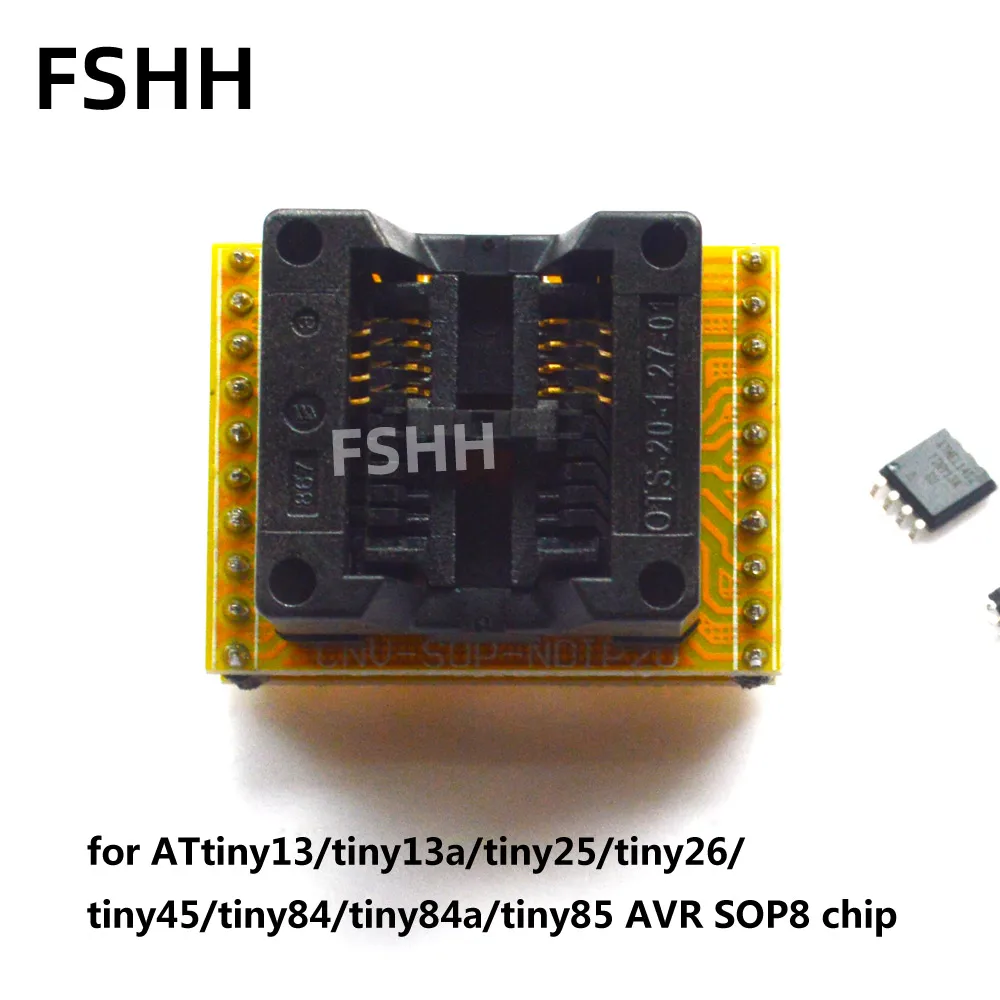 محول 208mil SOP8 لشريحة AVR ATtiny13a tiny25 tiny26 tiny45 tiny84a tiny85 لمبرمج CH2015 CH2016