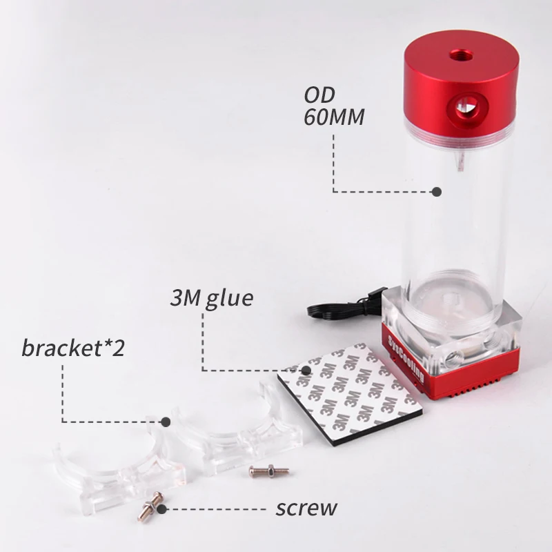 Imagem -03 - Syscooling P67d130 mm com Tanque de 130 mm para Refrigerar a Água do pc Rgb Cabeça de Controle de Velocidade do Tanque de Água da Bomba Clara Pwm Medidores de Fluxo 500l.