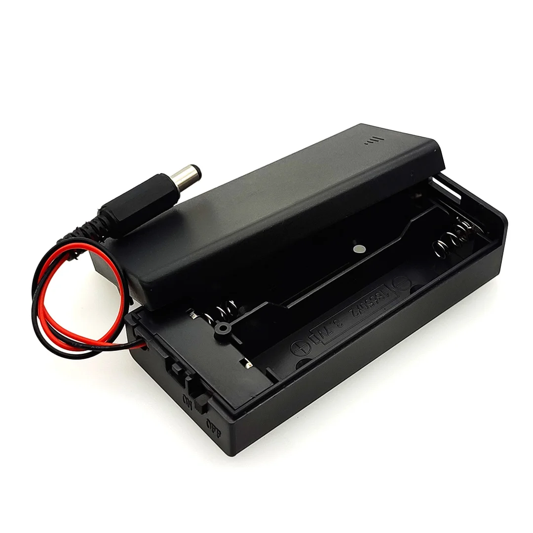 New 18650 Battery Box 7.4v Battery Case Charging Stand With Cover With ON/OFF Switch With 5.5*2.1 DC Head 2 Slots 3.7V