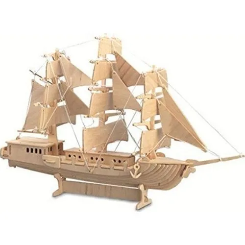 3D Large Wooden Model Sailboats Ship-Sailing Boat Piece Moq: 76, Dimensions (After): 435x135x265mm