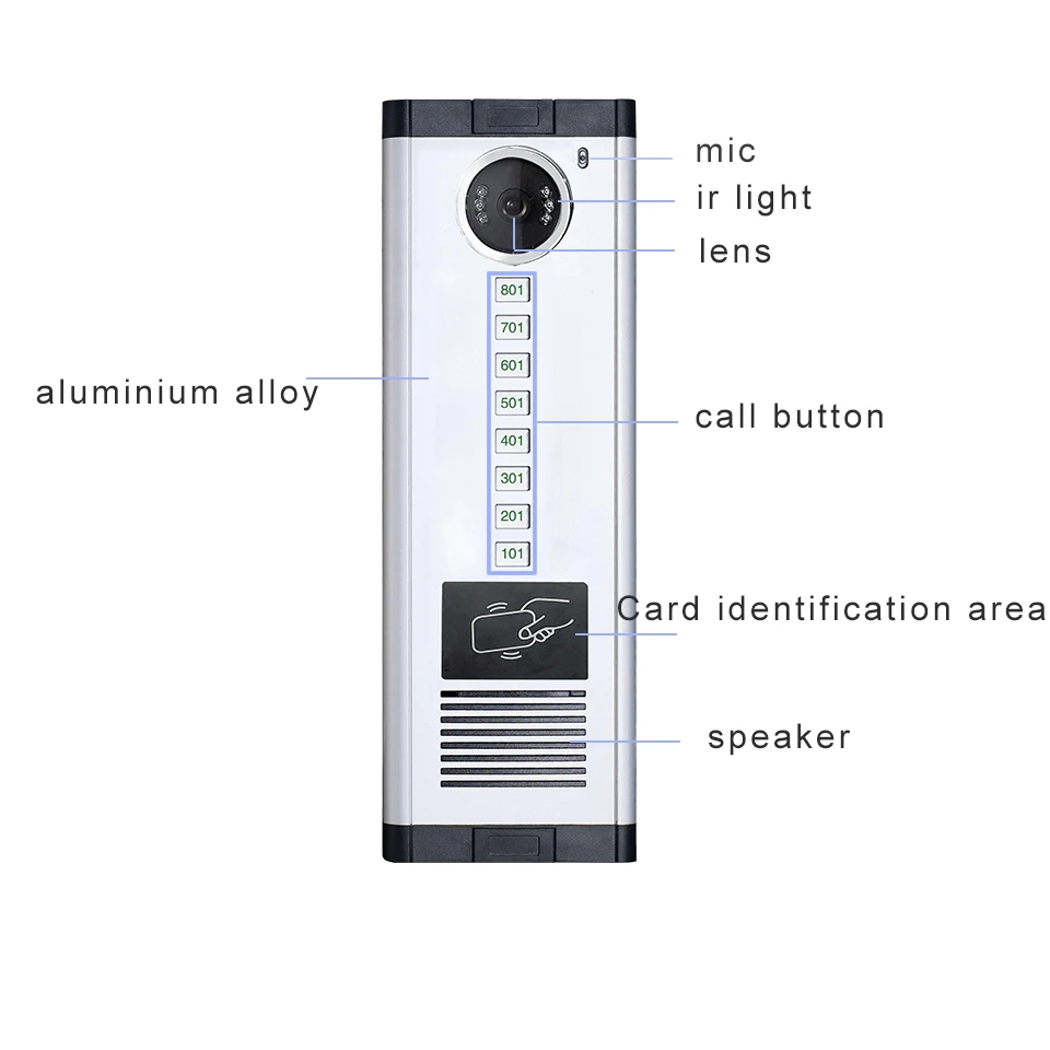 7 Inch Color Door Intercom Multi-apartment System Video Doorbell Device For Building Villa With Multi MonitorIR Night Waterproof