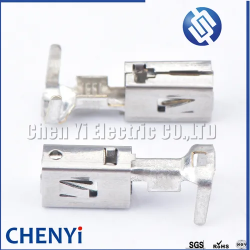 Imagen 2 del producto 20 piezas 6,3 MM Terminal de cable de engarzado automático conector de coche suelto pines mentales G394 Terminal de cobre estañado 1241410 -1 1241412 -1 1241414 -1