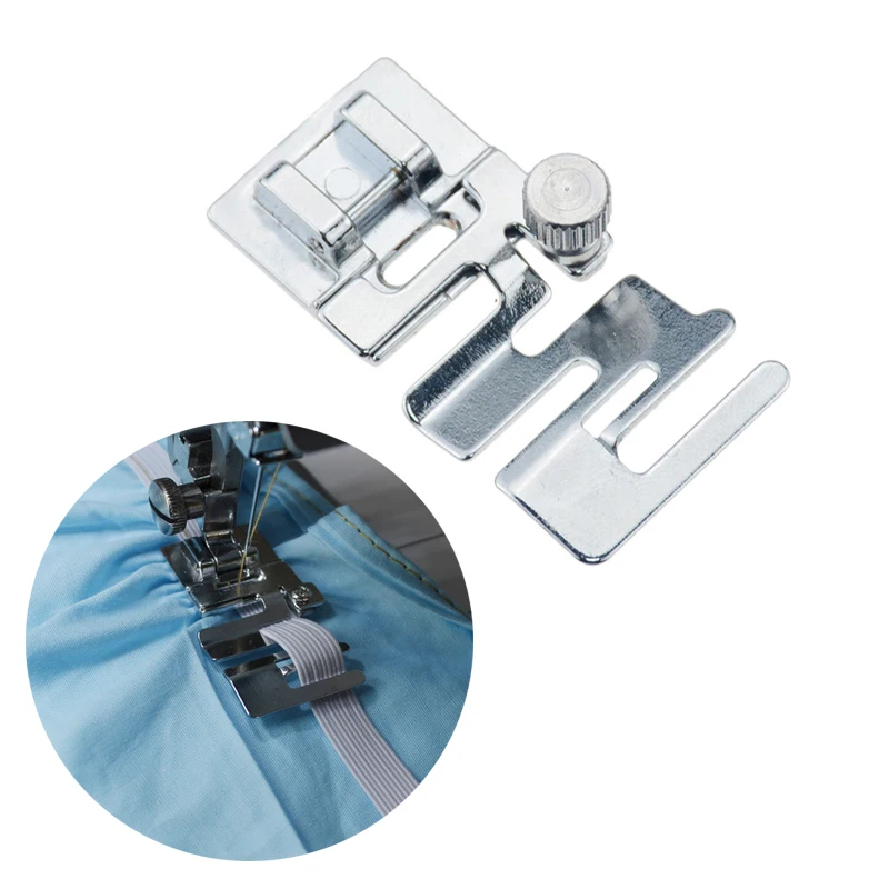 AIJJU Installation Simple Home Sewing Machine Presser Foot  High Quality Elastic Cord Ribbon Fabric Stretch Presser Foot