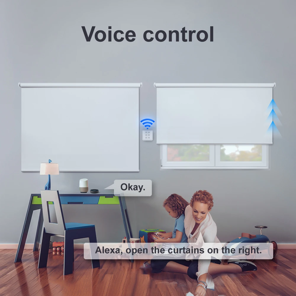 Tuya Cuộc Sống Thông Minh WiFi Đôi Màn Mù Công Tắc Cho Cửa Cuốn Điện Google Nhà Alexa Giọng Mở Tự Động