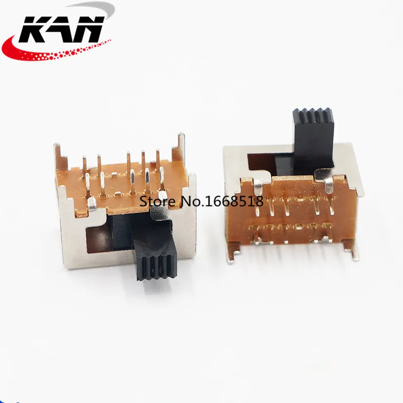 20PCS SK-24D04 2P4T Double pole four throw handle heights 8.0mm slide switch side insert 10 pin with 4 fixed pin