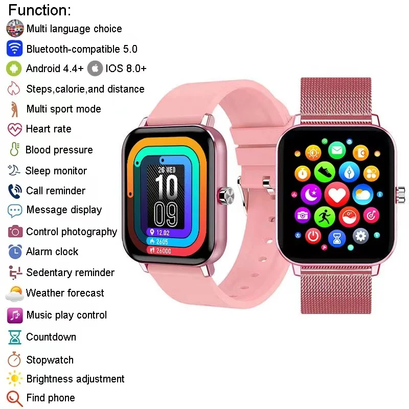 Full Touch Smart Horloge Mannen Vrouwen Smartwatch GT10 Elektronica Smart Klok Voor Android Ios Fitness Tracker Sport Smart Horloge