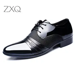 Luxury Brand Men Business Flats Shoes Breathable Men Patent Leather Shoes Classic Formal Dress Shoes For Men New Fashion