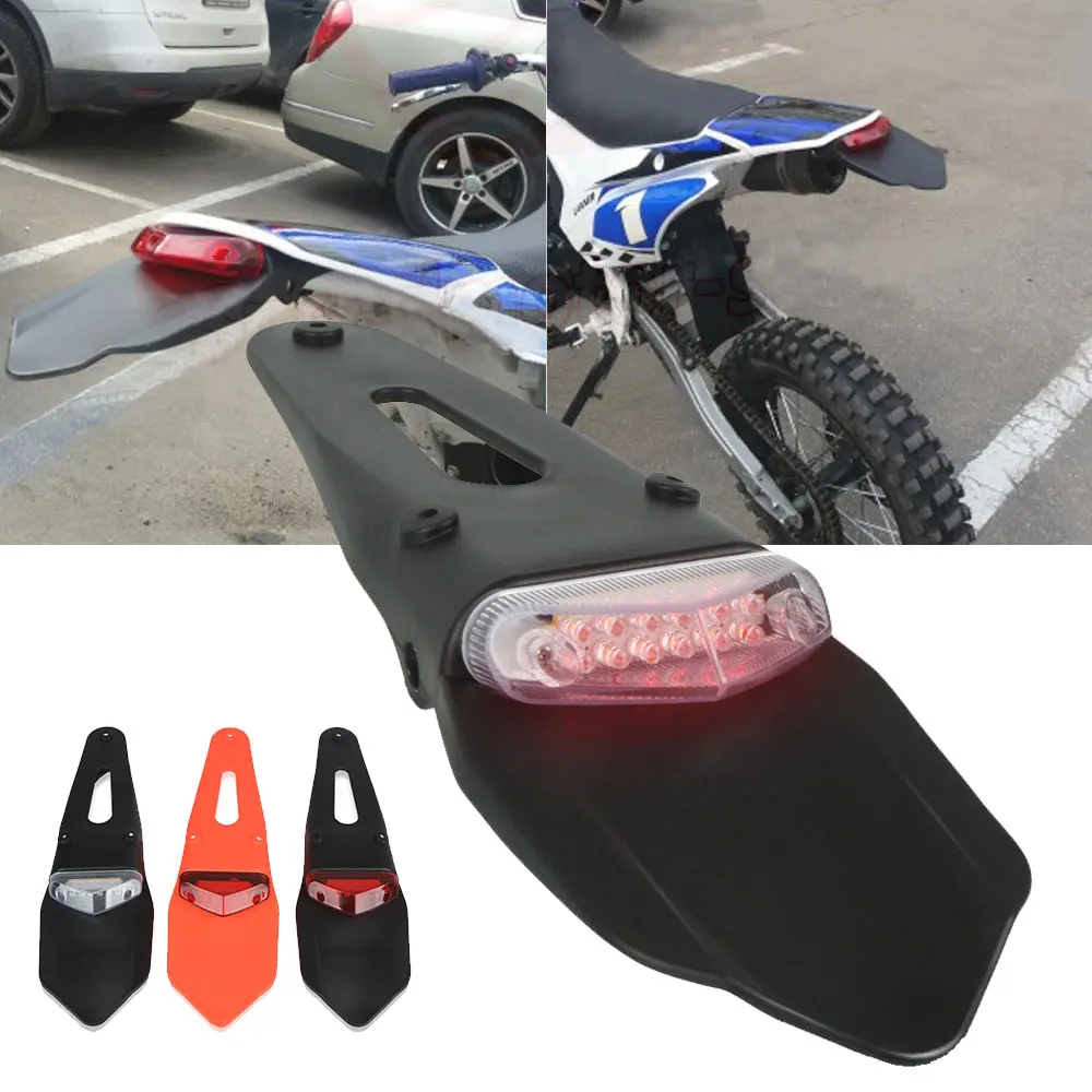 For Yamaha YZ WR TTR XT DT 80 85 125 230 250 250 R F 426 450 F FX 600 Motorcycle Dirt Bike Rear Fender LED Stop Rear Tail Light