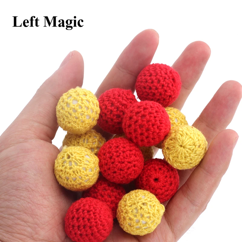 2pcs Crochet Ball (Red/yellow Available, Dia 2.1cm) Magic Tricks Accessory for Cup & Balls /Chop Cup Classic toys