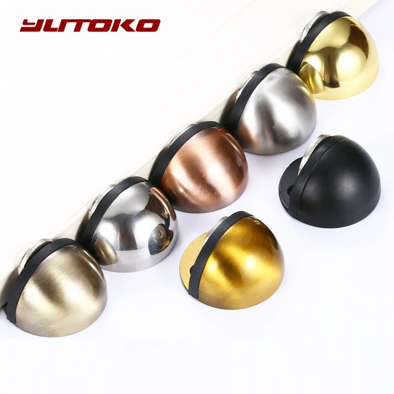 YUTOKO Stainless Steel Magnetic Doorstop Non Punching Sticker Door Stopper Hidden Door Holders Catch Floor Stop Door Hardware