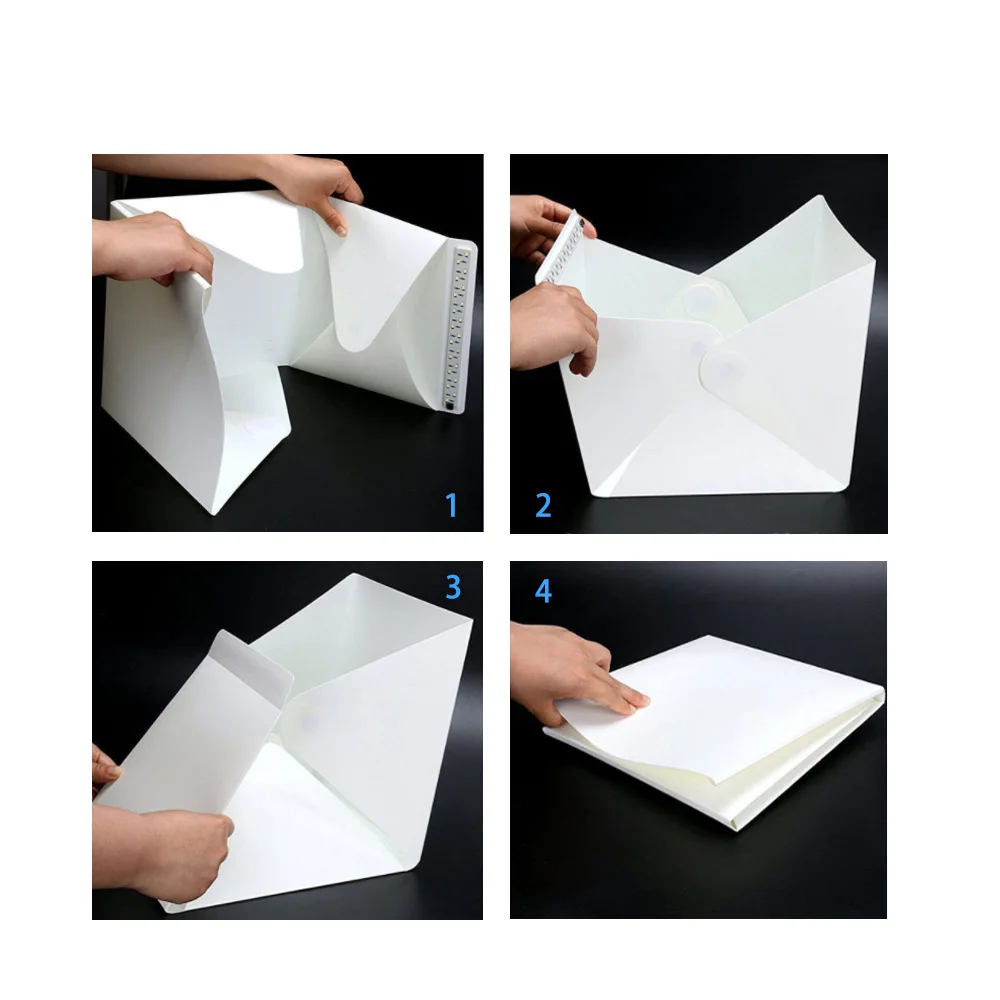 Caja de luz de fotografía plegable, Softbox de estudio fotográfico, Panel LED, Kit de caja de disparo de luz con cámara DSLR