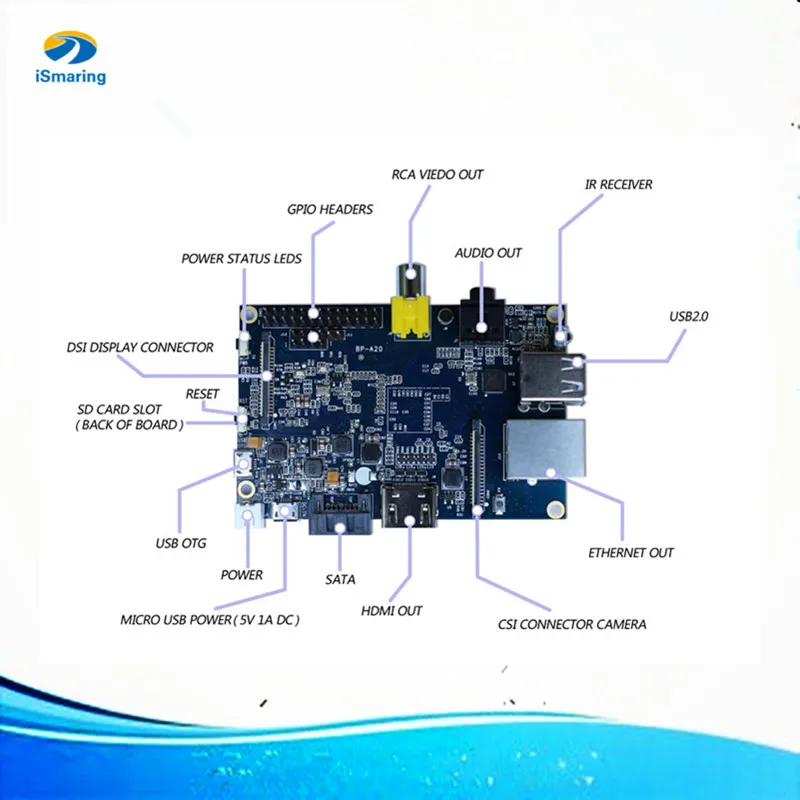 

BPI-M1 Banana Pi A20 Dual Core 1GB RAM Open-source development board single-board computer.