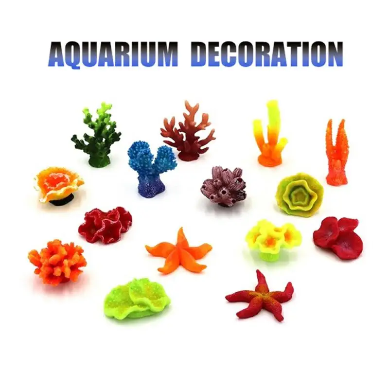 Simulation Vivid Aquarium Resin Coral Ornaments Artificial Coral For Fish Tank Ornaments Colorful Coral For Fish Tank Ornaments