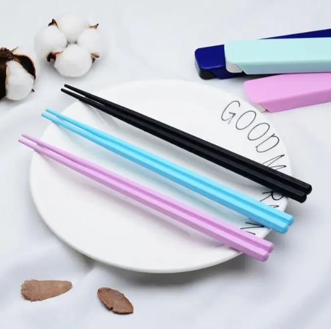 

wholesale 1000pair sushi chopsticks Reusable Japanese Non-Slip Hashi chop sticks glass fiber black blue pink chopstick SN3004