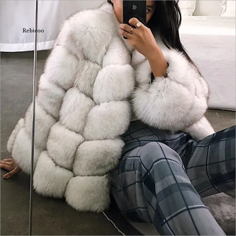 

winter imported fox fur coat female temperament warm womens fashions faux fur coat Three Quarter sleeve coat