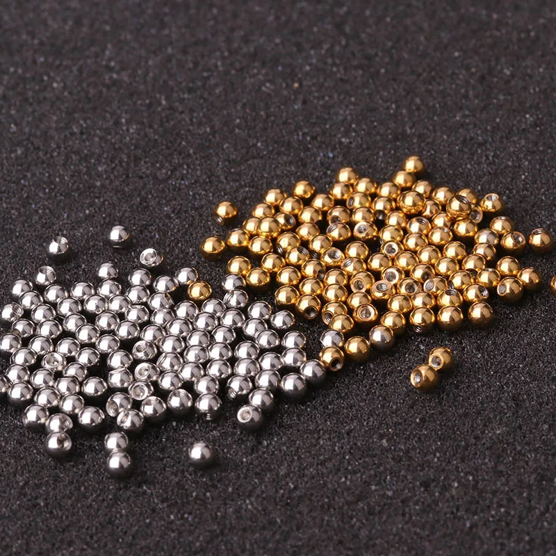 Bolas de acero para Piercing, Color plateado, 16G, 20G, 3mm, 4mm, 14/16G, anillo para ombligo, labio, ceja, lengua, joyería corporal, 10 unidades
