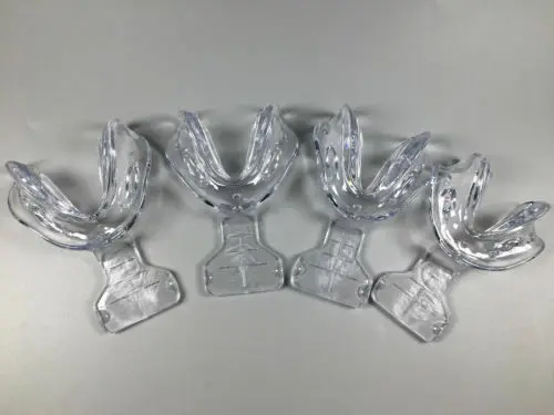 18Pcs/2Pcs Impression Trays Frame Cut Back Tray Edentulous Jaw Dental FCB 135℃ Clear Repeated Use Denture Made