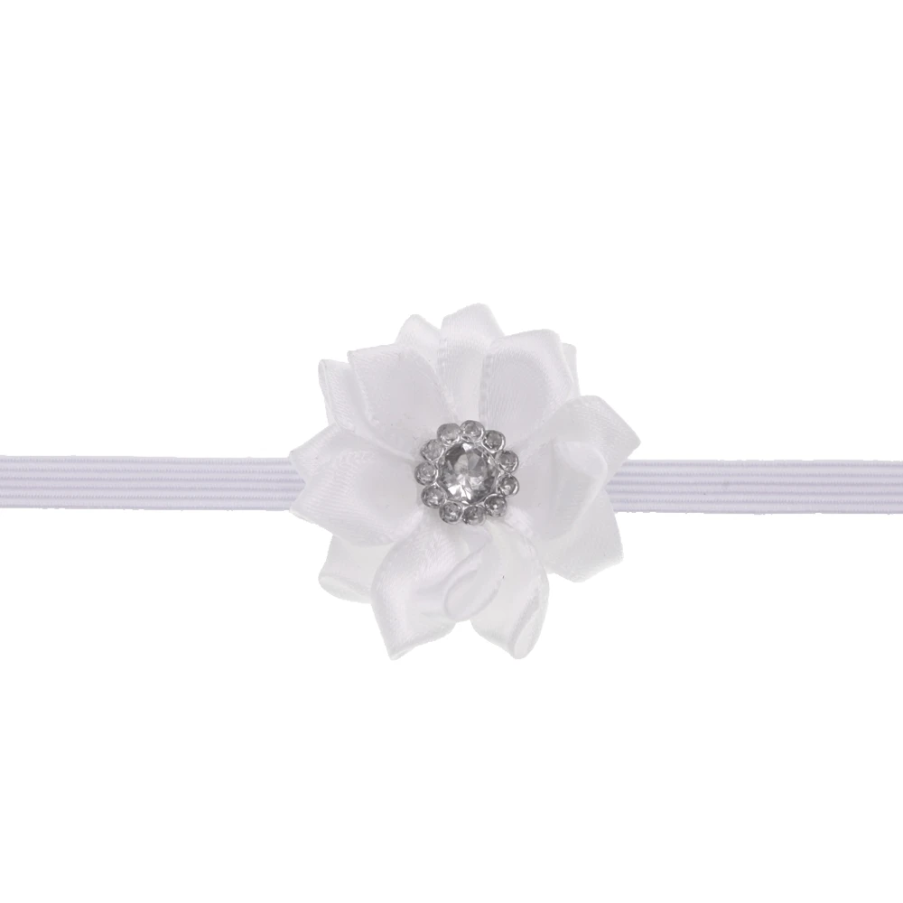 baby headband Polygonal Ribbon Rhinestone Flower Headband  Newborn Elastic Floral Hairbands Cute children girls Hair Accessories