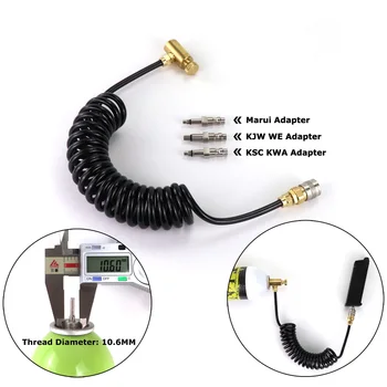 Novo conjunto de adaptador de airsoft para latas de gás verde com mangueira de bobina e foster desconexão rápida