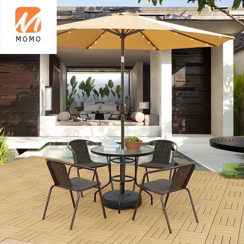 Outdoor Sunshade Outdoor Terrace Garden Outdoor Umbrella Solar LED Light Stall Umbrella Large Sun Umbrella Patio Umbrella