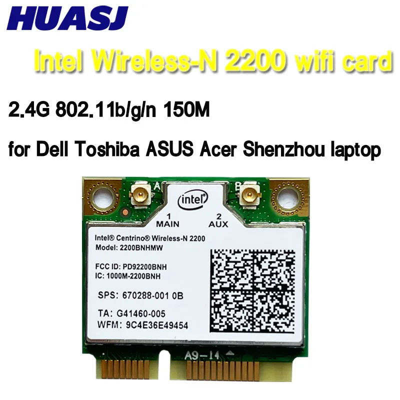 HUASJ  Wireless-N 2200 2200BNHMW 802.11b/g/n 300 Mbps 2x2, Single-band Wi-Fi Card