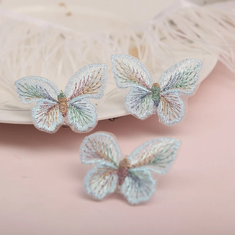 New 9pcs/Lot Shiny Butterfly Accessory For Apparel Sewing Materials Wedding Dress DIY Lace Trim