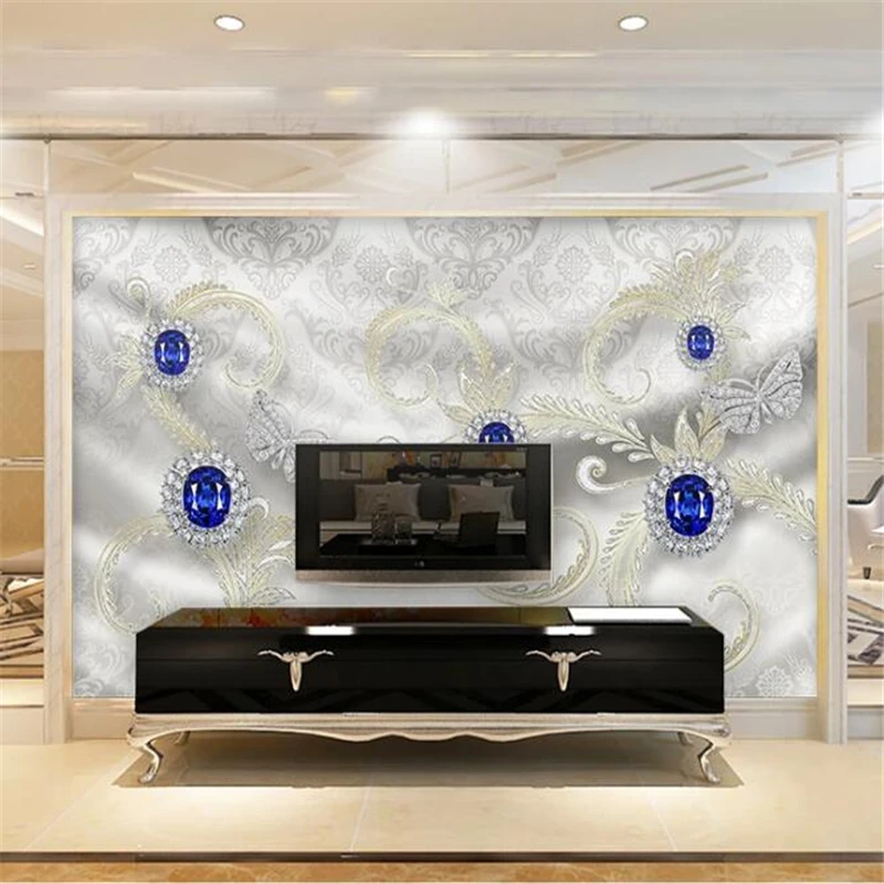 Custom wallpaper 3d фотообои large mural sapphire roll pattern TV background wall living room bedroom hotel decorative painting