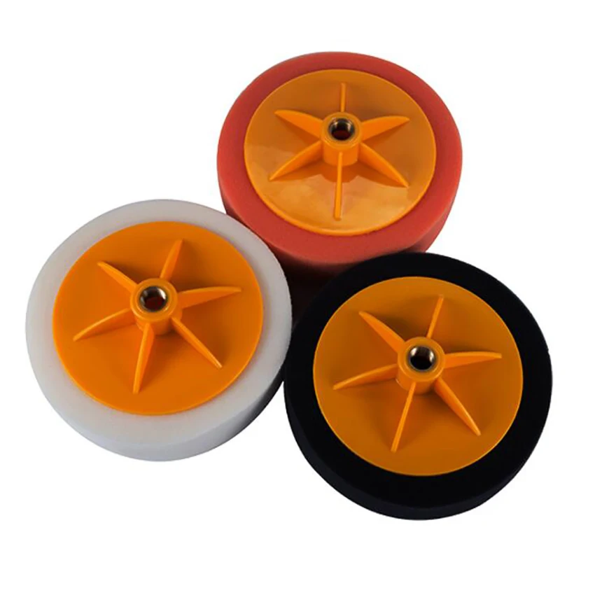 Sponge Polishing Buffing Pads Wheels with 14mm Thread, Durable Polishing Sponge Disc for Buffing, Black, White, Orange, 1Pc