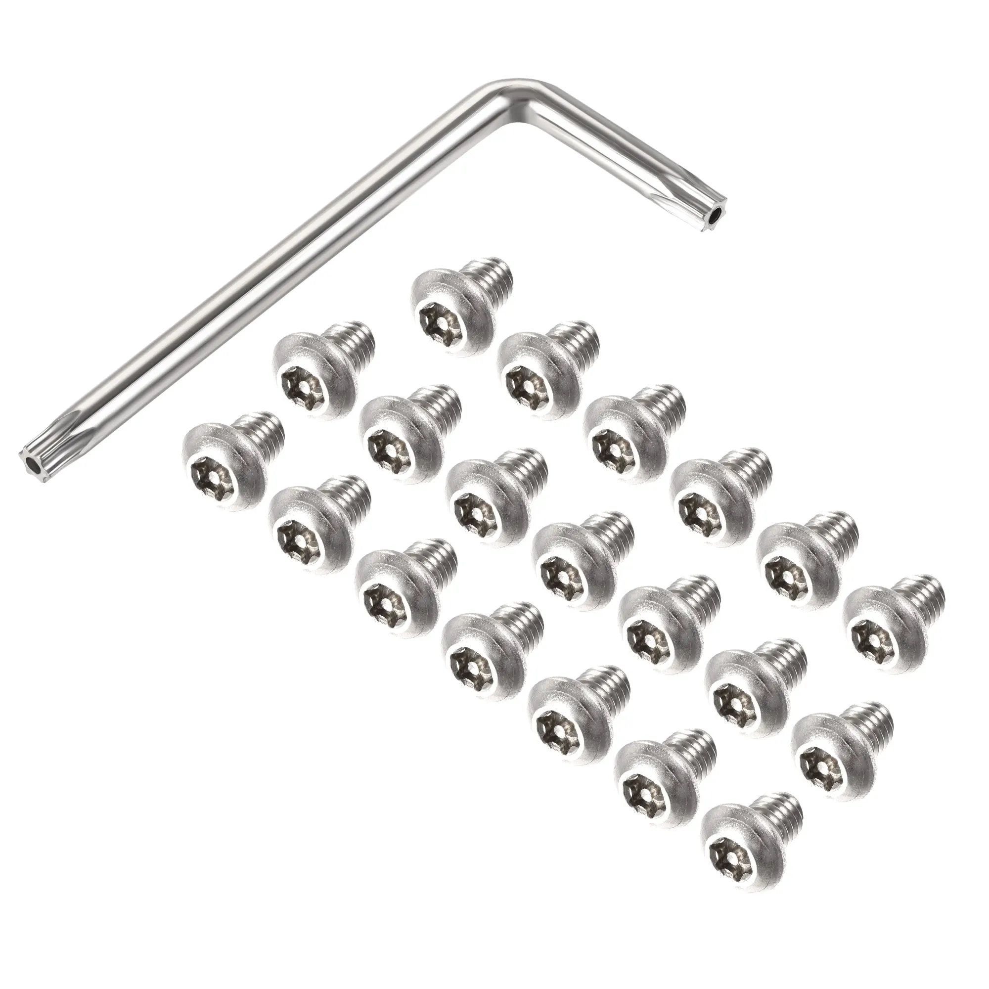 uxcell 20 pcs m8x10 mm torx seguranca maquina parafuso pan cabeca parafusos com t40 l tipo wrench 01