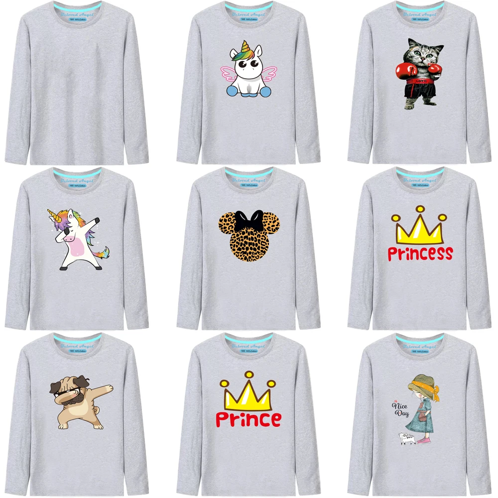 

3-15Y New Children Cartoon 3D Unicorn Print T-shirt For Boy T Shirt Girls Clothing Baby Cotton Long Sleeve Tee Tops Clothes