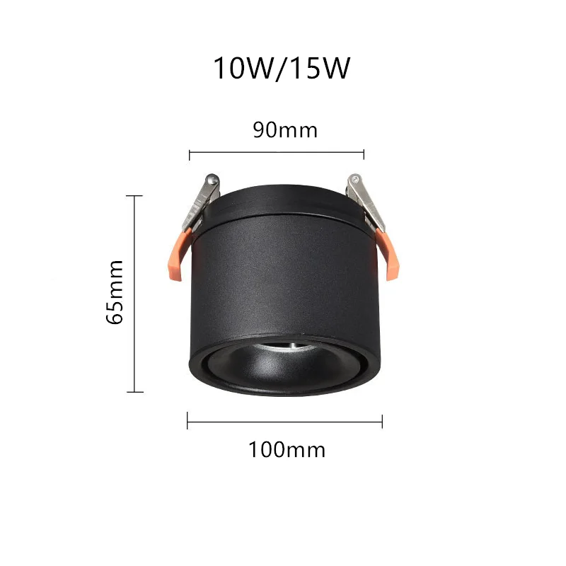 Imagem -05 - Pode Ser Escurecido Led Luz de Teto para Baixo Luz 10w 15 sem Abertura Lâmpadas Teto Holofotes Ac110220v Led Lâmpada Parede Quente Branco Frio Novo