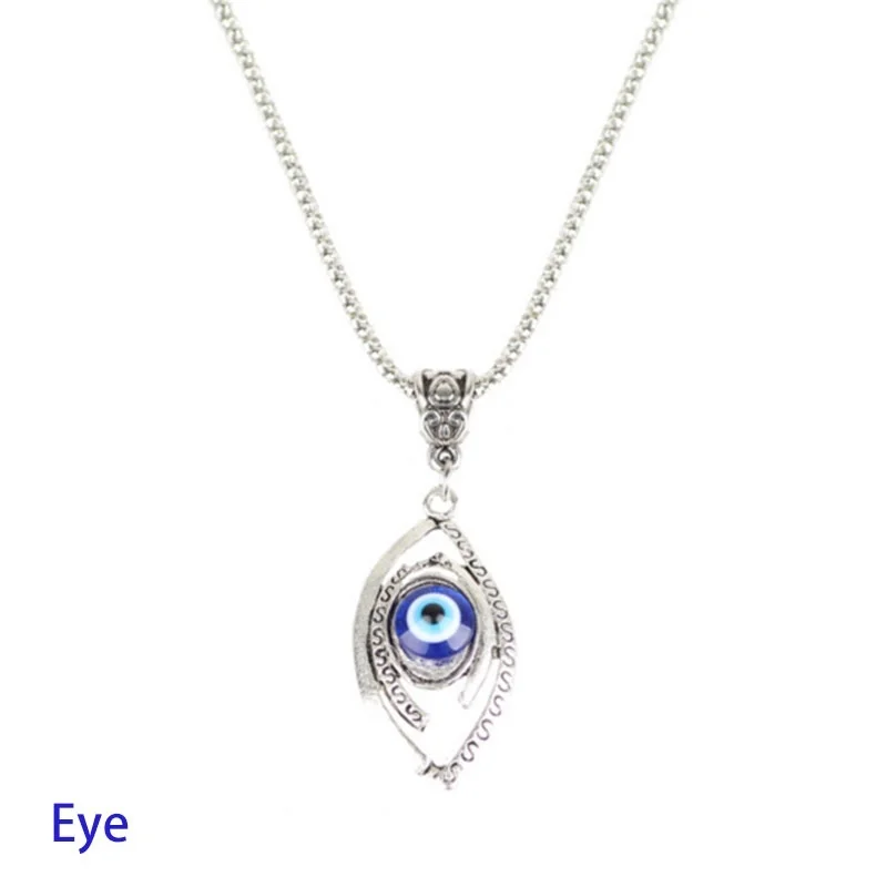 Fashion Luck Turkish Evil Eye Vintage Necklace Kabbalah Jewelry Hamasa Hand Necklace (1 pcs)