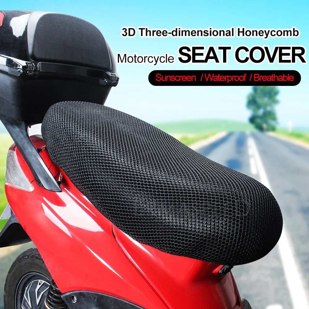 Universal Motorcycle Seat Cover M/L/XL Net 3D Mesh Protector Breathable Cushion Cover For Moto Motorbike Scooter Electric Bike