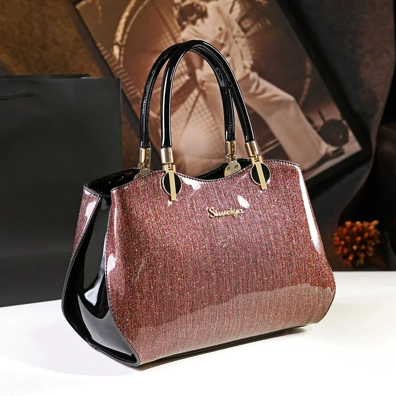 2022 New korean style simple pillow shoulder bags handbags women famous brands top handle bag patent leather messenger clutch